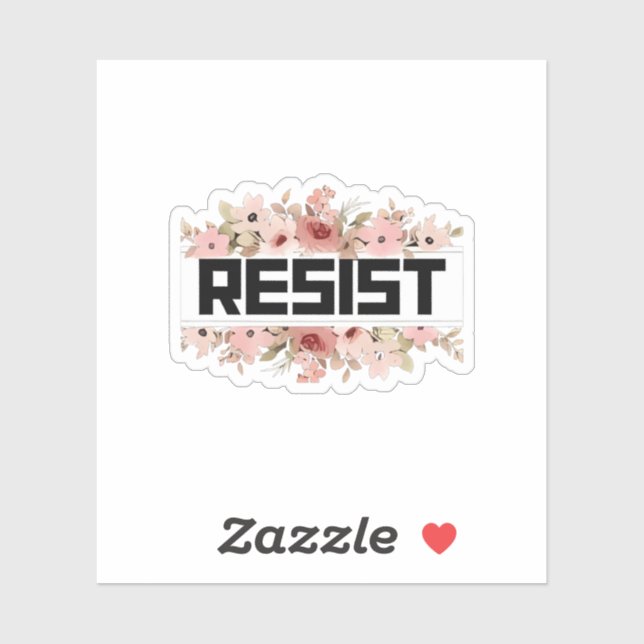 RESIST Floral Anti Trump politischer Protest Aufkleber (Blatt)