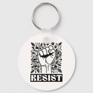 Resist Floral Anti Trump politischer Protest Liber Schlüsselanhänger