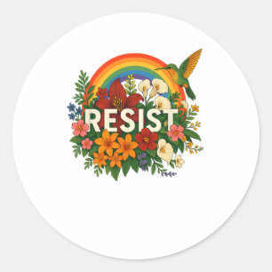 Resist Floral Anti Trump politischer Protest Prix Runder Aufkleber