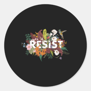Resist Floral Anti Trump politischer Protest Runder Aufkleber