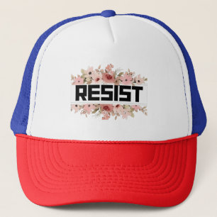 RESIST Floral Anti Trump politischer Protest Truckerkappe