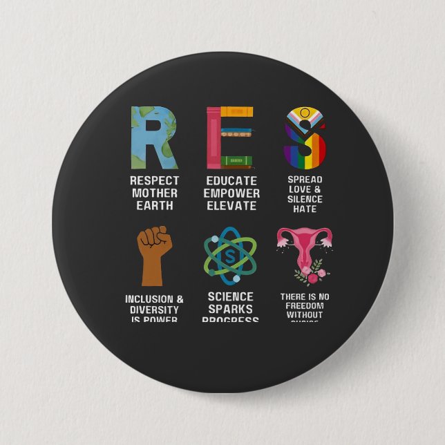 Resist Floral LGBTQ Rechte Trans Equality Button (Vorderseite)