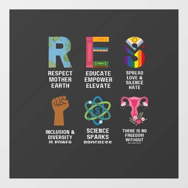 Resist Floral LGBTQ Rechte Trans Equality Fensteraufkleber (Blatt)