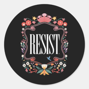 Resist Floral Protest Trump gegen Trump Runder Aufkleber