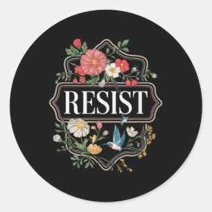 Resist Floral Protest Trump gegen Trump Runder Aufkleber