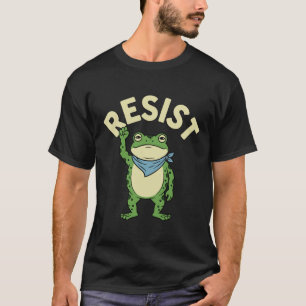 Resist Frosch Illustration T-Shirt, Süßer Protest  T-Shirt