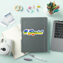 Resist Hashtag mit Rainbow-Hintergrund Aufkleber
