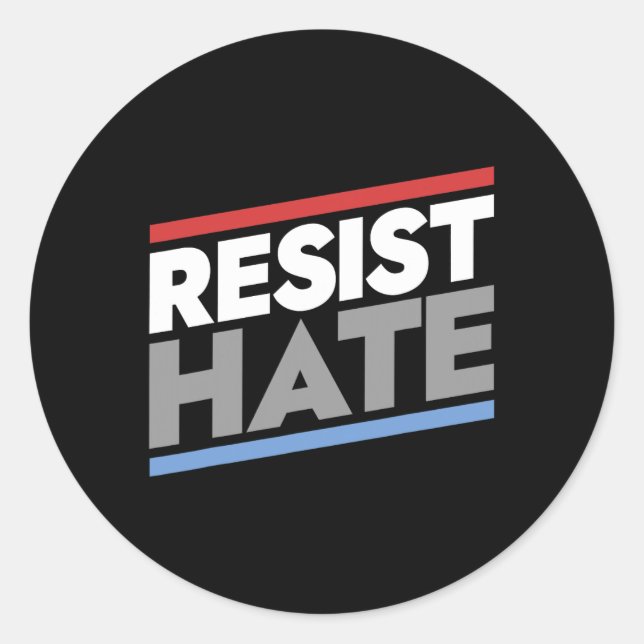 Resist Hate Runder Aufkleber (Vorderseite)