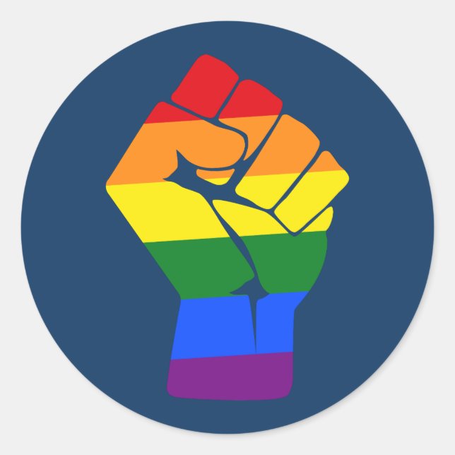 #Resist LGBT Rainbow Raste Protest Runder Aufkleber (Vorderseite)