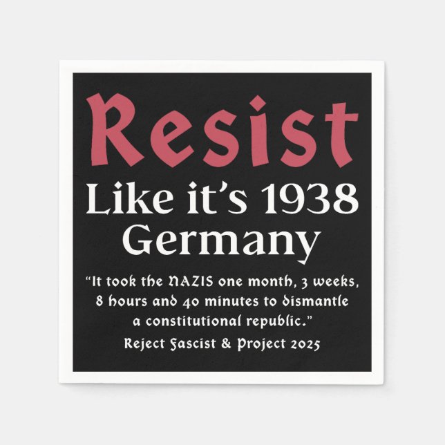Resist Like It's 1938 Deutschland Serviette (Vorderseite)