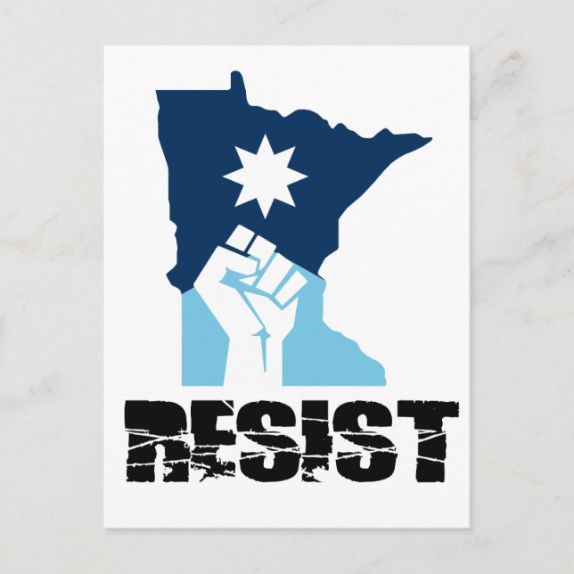 Resist Minnesota Raised Fist Postkarte (Vorderseite)