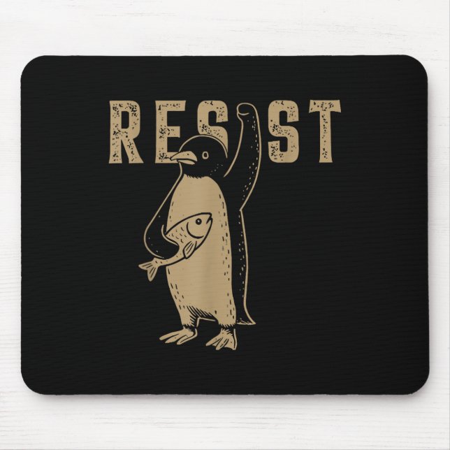 Resist Penguin Activism Grafik Design Mousepad (Vorne)