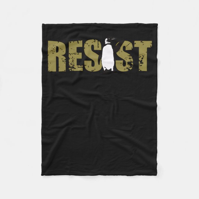 Resist Penguin Activism Graphic Design Pinguin Res Fleecedecke (Vorderseite)