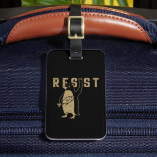 Resist Penguin Activism Graphic Design Vintag Gepäckanhänger