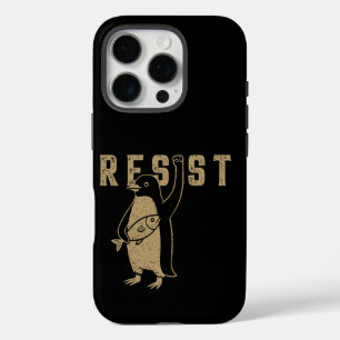 Resist Penguin Activism Graphic Design Vintag iPhone 16 Pro Hülle