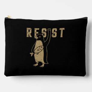 Resist Penguin Activism Graphic Design Vintag Zubehörtasche