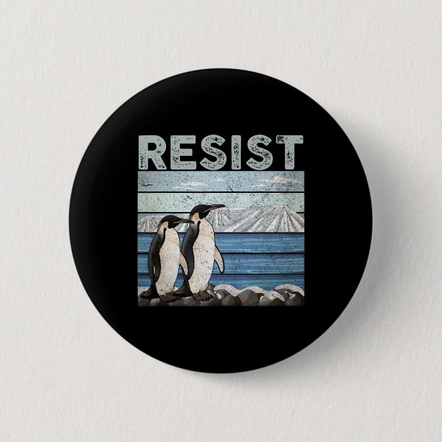 Resist Penguin-Aktivismus Button (Vorderseite)
