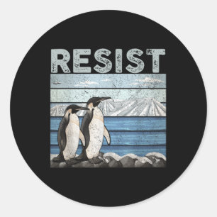 Resist Penguin-Aktivismus Runder Aufkleber