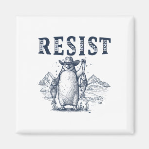 Resist Penguins Activism Vintag Graphic Magnet