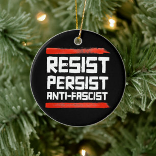 RESIST PERSIST ANTIFASKIST KERAMIK ORNAMENT