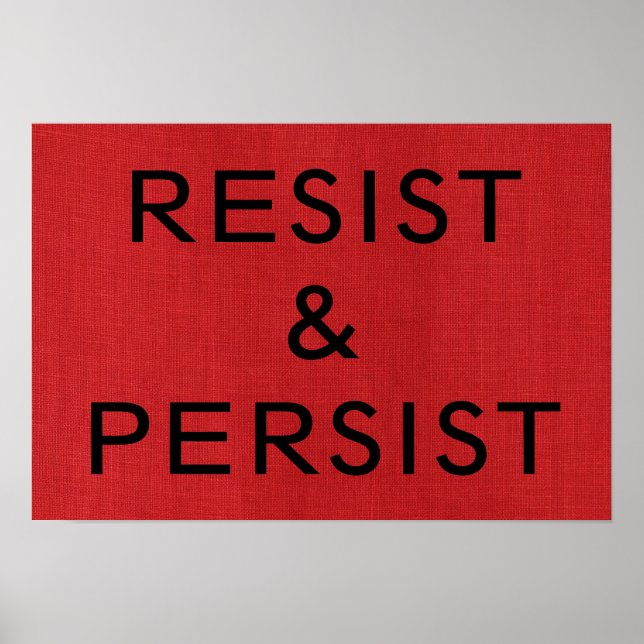 Resist & Persist auf Red Linen Texture Foto Poster (Vorne)