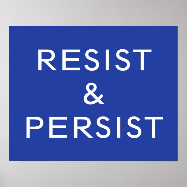 Resist & Persist Blau Poster (Vorne)