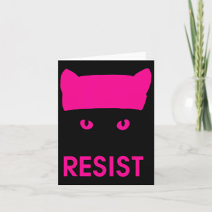 Resist Persist Pink Hat Cat Shirt - Frauen stärken Karte