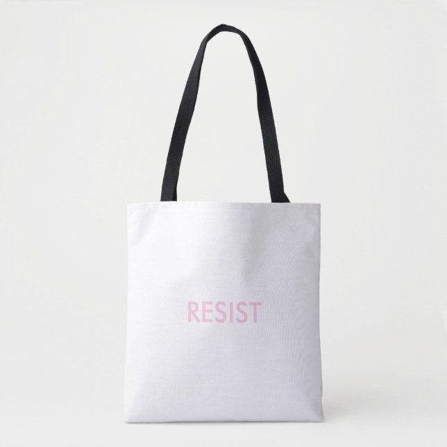 Resist Persist rosa zweiseitige minimalistische Si Tasche (Vorderseite)