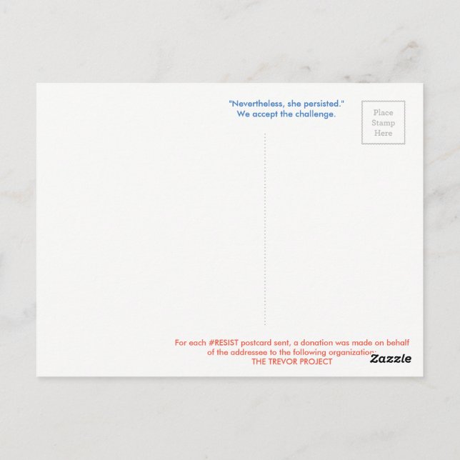 #RESIST Postcard - JULI TREVOR Postkarte (Rückseite)