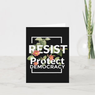 Resist Protect Democracy Subtle Boho Style Floral Karte