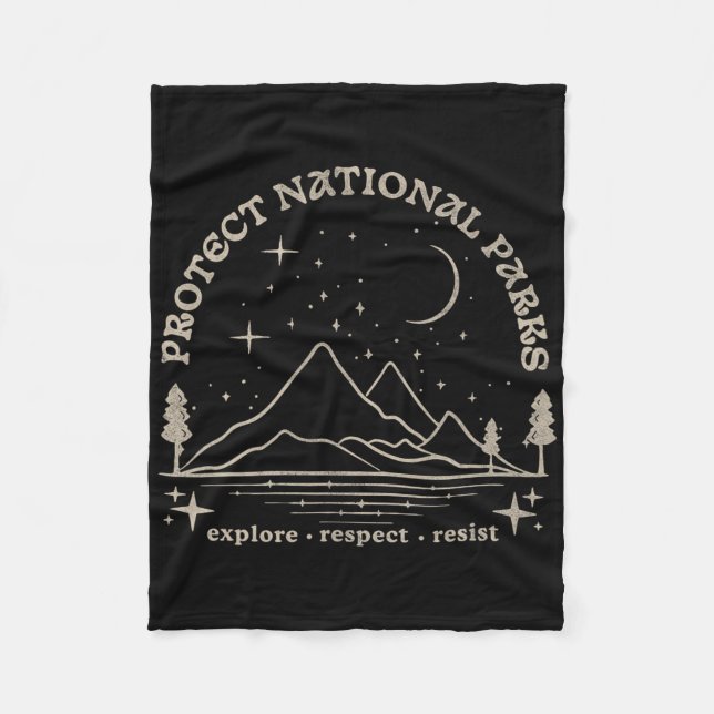 Resist Protect Our National Parks Graphic Anti Tru Fleecedecke (Vorderseite)