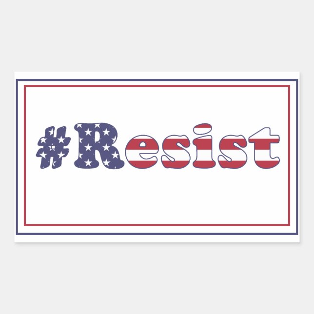 Resist - Protest gegen die amerikanische Flaggenty Rechteckiger Aufkleber (Vorderseite)