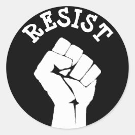 Resist Protester sieht Anti-Trump als politischen  Runder Aufkleber