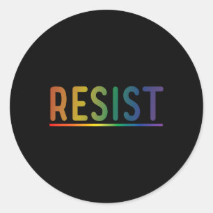 Resist Rainbow Lgbtq Gay Pride Politischer Protest Runder Aufkleber