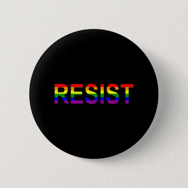 Resist Rainbow Que Anti Trump Novelty Button (Vorderseite)