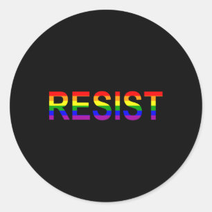 Resist Rainbow Que Anti Trump Novelty Runder Aufkleber