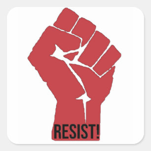 Resist Raised Fight Quadratischer Aufkleber