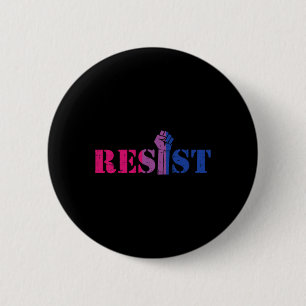 Resist Raised Fist Protest Lgbtq Biual Flag Gay Pr Button