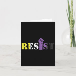 Resist Raised Fist Protest Lgbtq nicht binäre Flag Karte