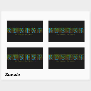Resist Rechteckiger Aufkleber