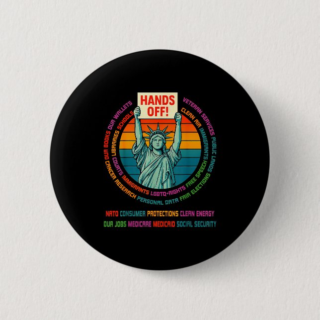 Resist Resistance Usa Statue Of Liberty Hands Off  Button (Vorderseite)