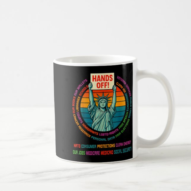 Resist Resistance Usa Statue Of Liberty Hands Off  Kaffeetasse (Rechts)