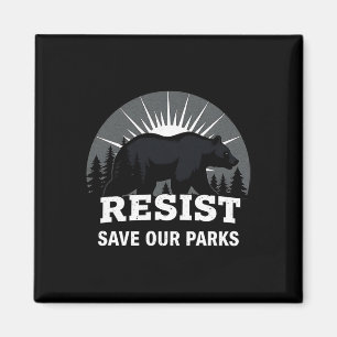 Resist Rett unsere Parks Alt US Nationalparks Bäre Magnet