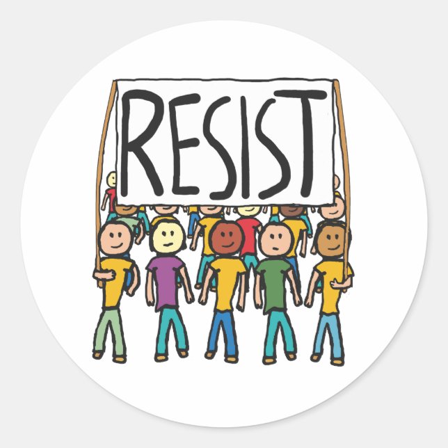 Resist Runder Aufkleber (Vorderseite)