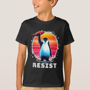 Resist Shirt Funny Resist Pinguine Protest gegen