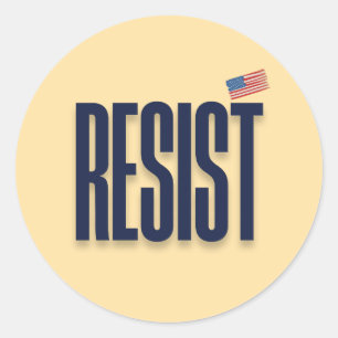 RESIST Small American Flag - Protest-Erklärung Runder Aufkleber