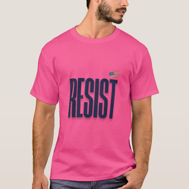 RESIST Small American Flag - Protest-Erklärung T-Shirt (Vorderseite)