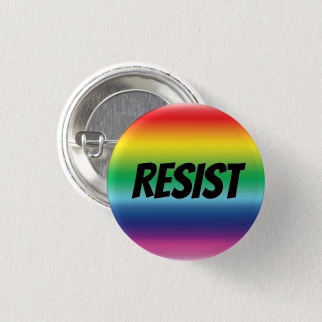 "Resist" Stolz lgbtq lgbt Regenbogenfarben - Button (Vorne & Hinten)