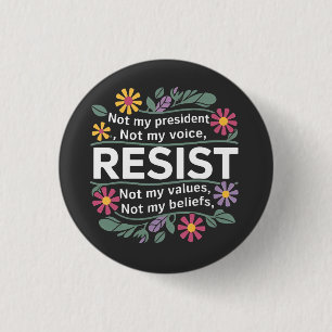 Resist subtile Anti Trump Blumenprotest Button