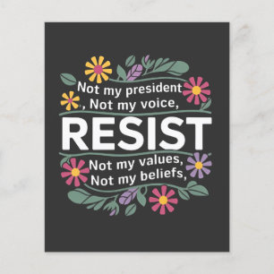 Resist subtile Anti Trump Blumenprotest Flyer